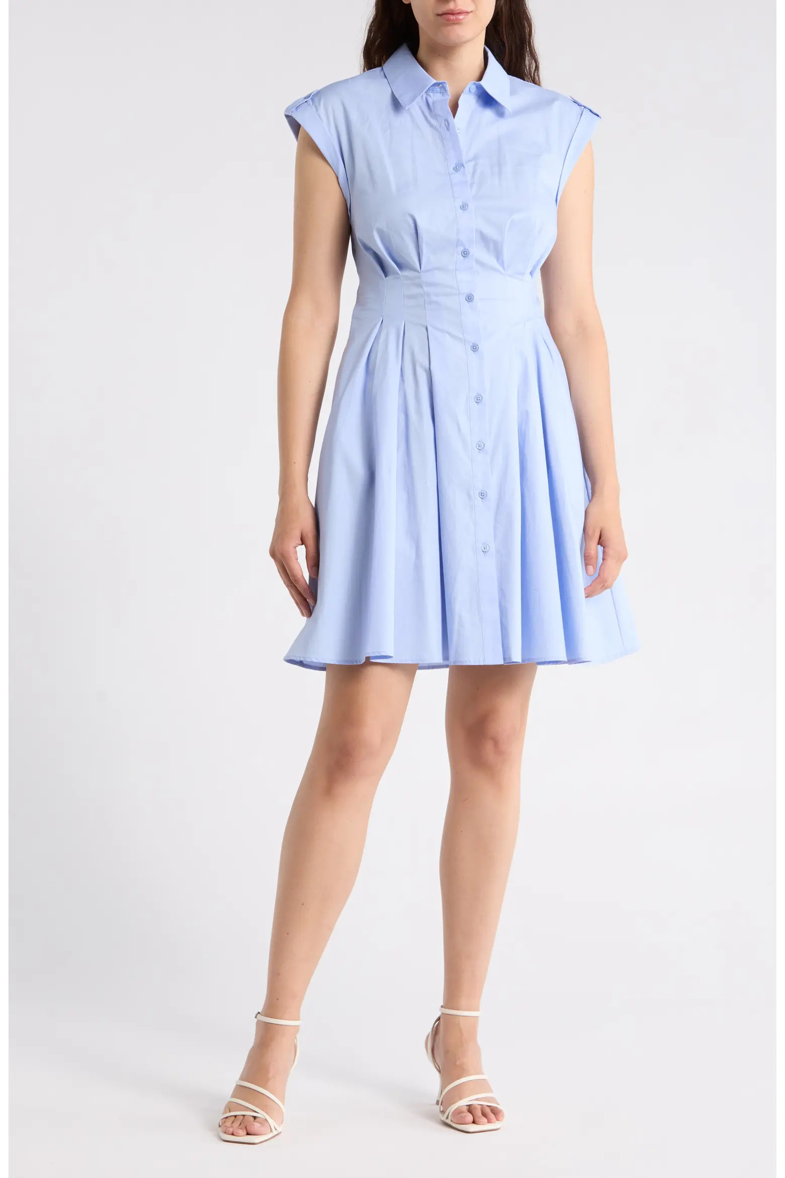 Cap Sleeve Cotton Fit & Flare Shirtdress (Women) | Nordstromrack | Nordstrom Rack