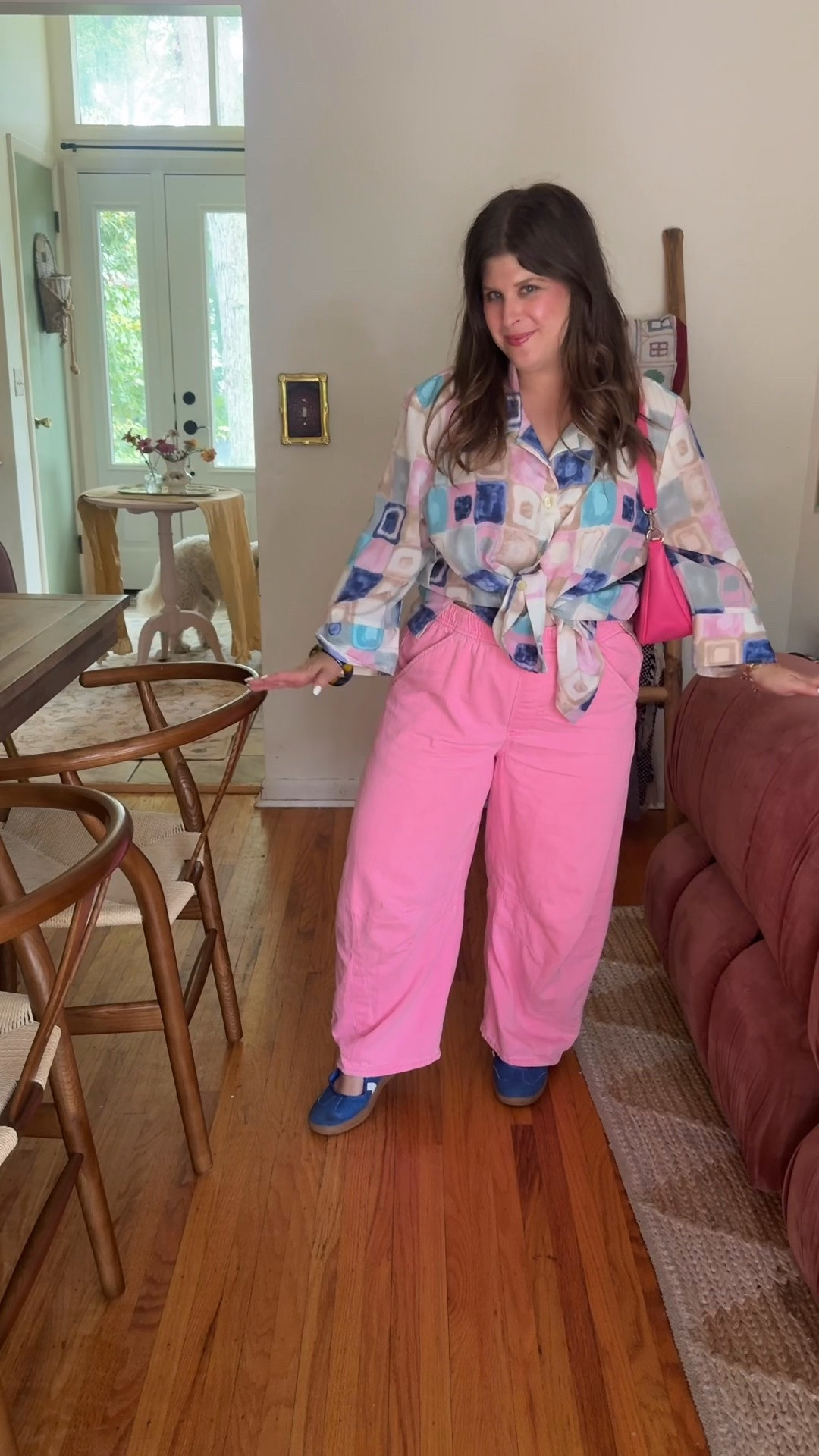 Have to be cute & colorful for the first day of pre school drop off!

Thrifted the top! 

#colorfulstyle #ootd #maximalist #dopaminedressing #momstyle