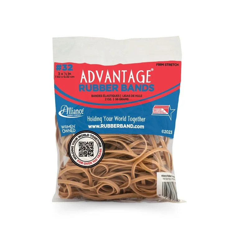 Alliance Advantage Rubber Bands 2632A, Size 32 (3" x 1/8"), 2 oz Bag of Approx. 88 Bands, Natural | Walmart (US)