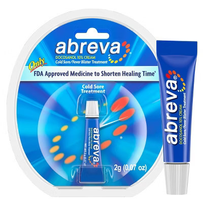 Abreva Docosanol 10% Cream Cold Sore/Fever Blister Treatment Tube - 0.07oz | Target