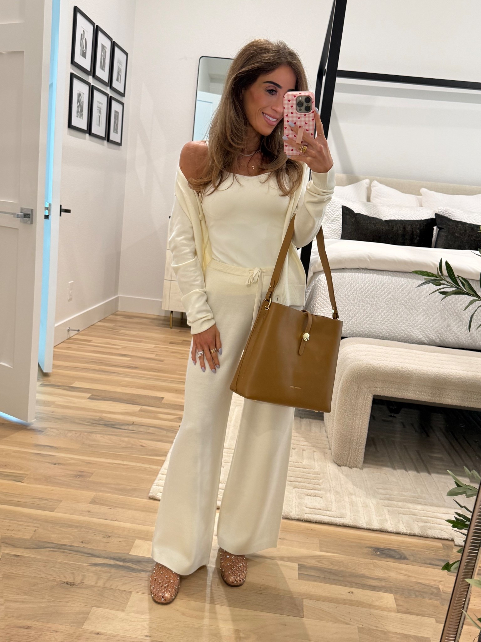 Wearing this cami with built in bra size xs with knit pants and matching cardigan size xs, jelly shoes size 7 

#LTKSeasonal #LTKSaleAlert #LTKPetite