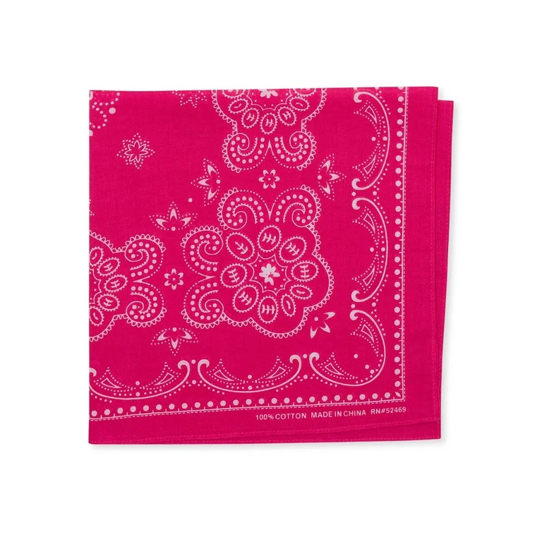 Time and Tru Print Cotton Bandana Pink | Walmart (US)
