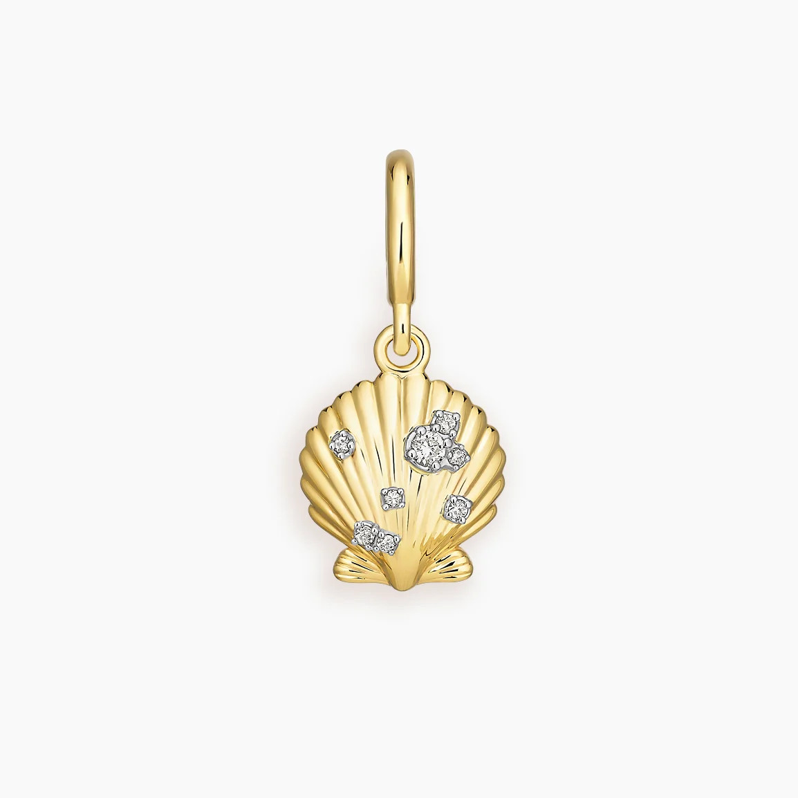 Shell Cultured Pearl and Diamond Charm in 14K Yellow Gold | Brilliant Earth