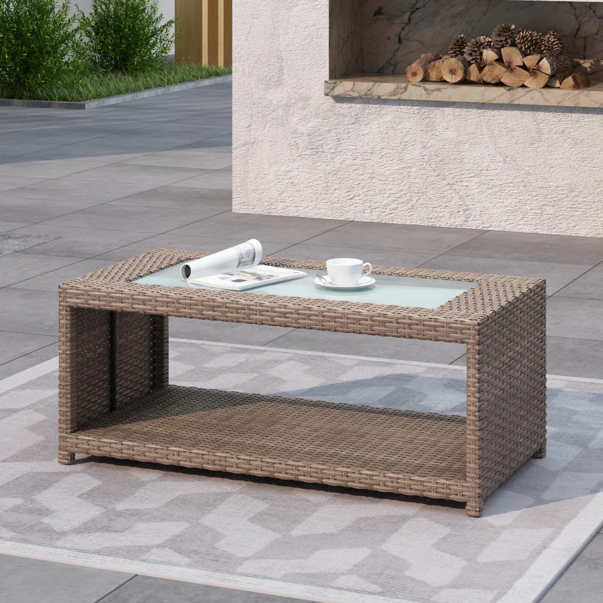 Amberson Fully Assembled Rectangular Coffee Table With Tempered Glass | Wayfair North America