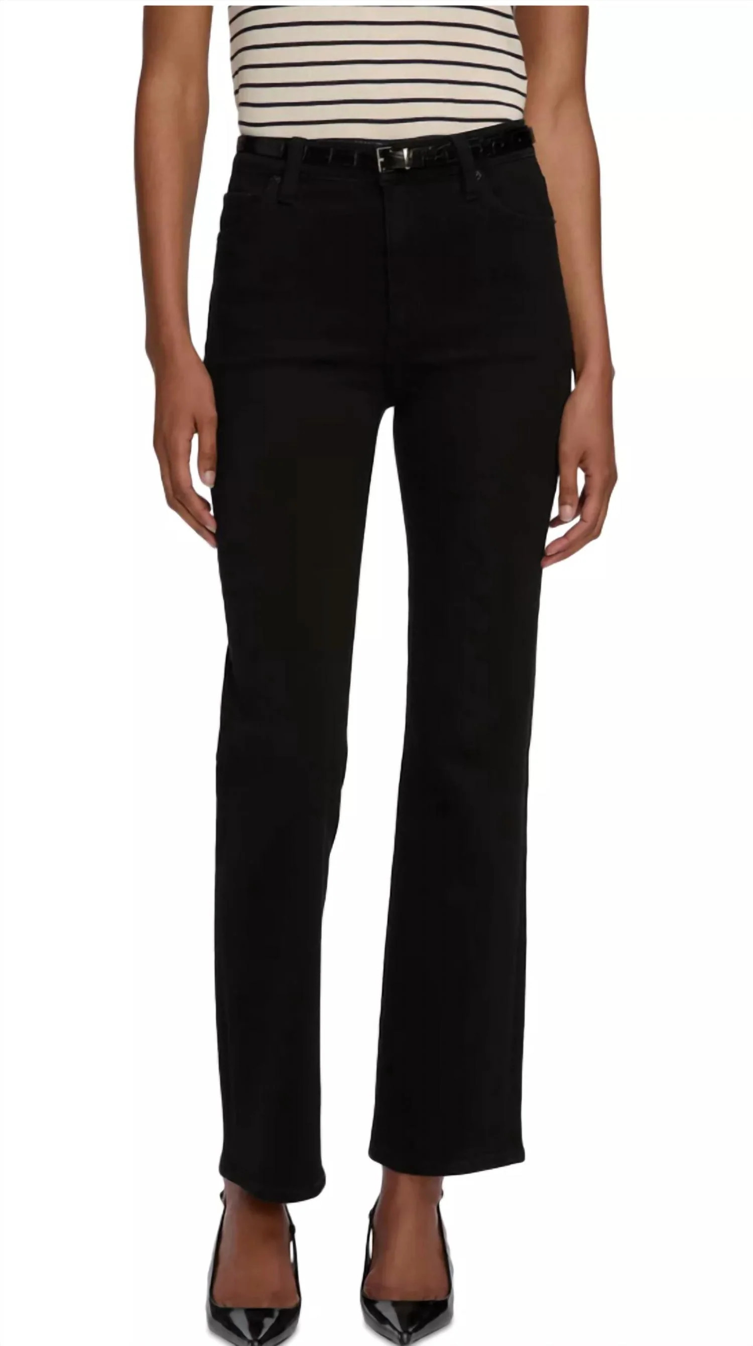 Le Sleek Straight Jeans In Black | Shop Simon
