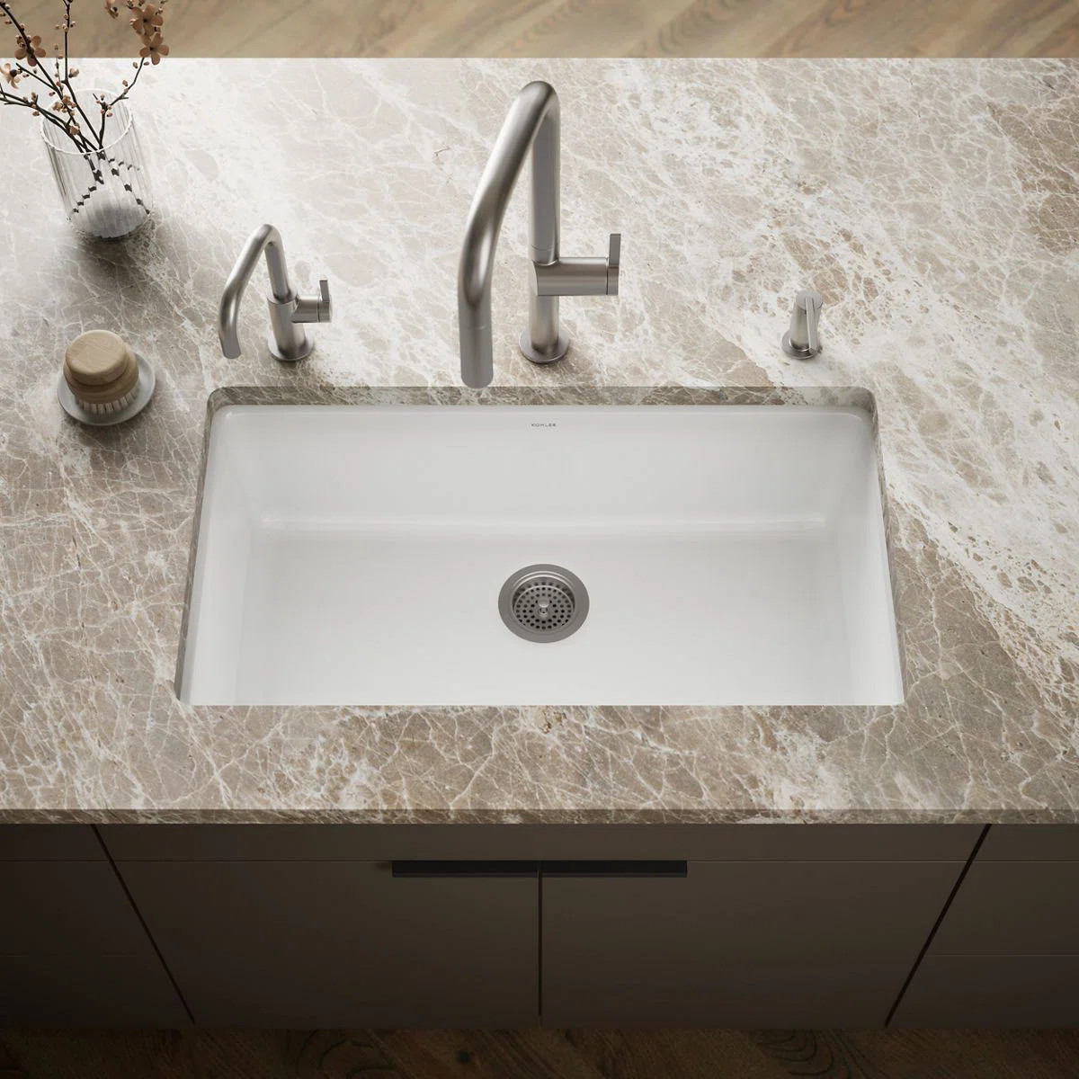 IronTones 33" L x 19" W Dual Mount Kitchen Sink K-5707-0 | Wayfair North America