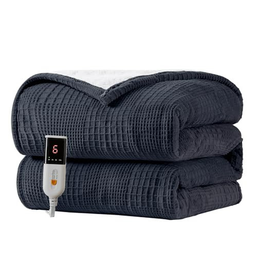 Texciting Heated Blanket Electric Blanket Throw 50''X60''-Heating Blanket with 9 Heat Settings-2-10 Hours Auto Off,ETL Certified,Machine Washable (Black) | Amazon (US)