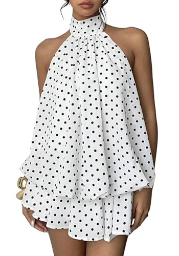 Amazon.com: Geulis Women's 2026 Summer Halter Dresses Sleeveless Backless Layered Sundresses Mesh... | Amazon (US)