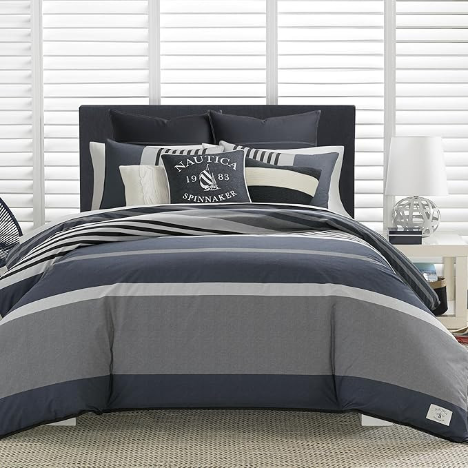 Nautica | Rendon Collection Set-100% Cotton Cozy & Soft, Durable & Breathable Striped Comforter w... | Amazon (US)