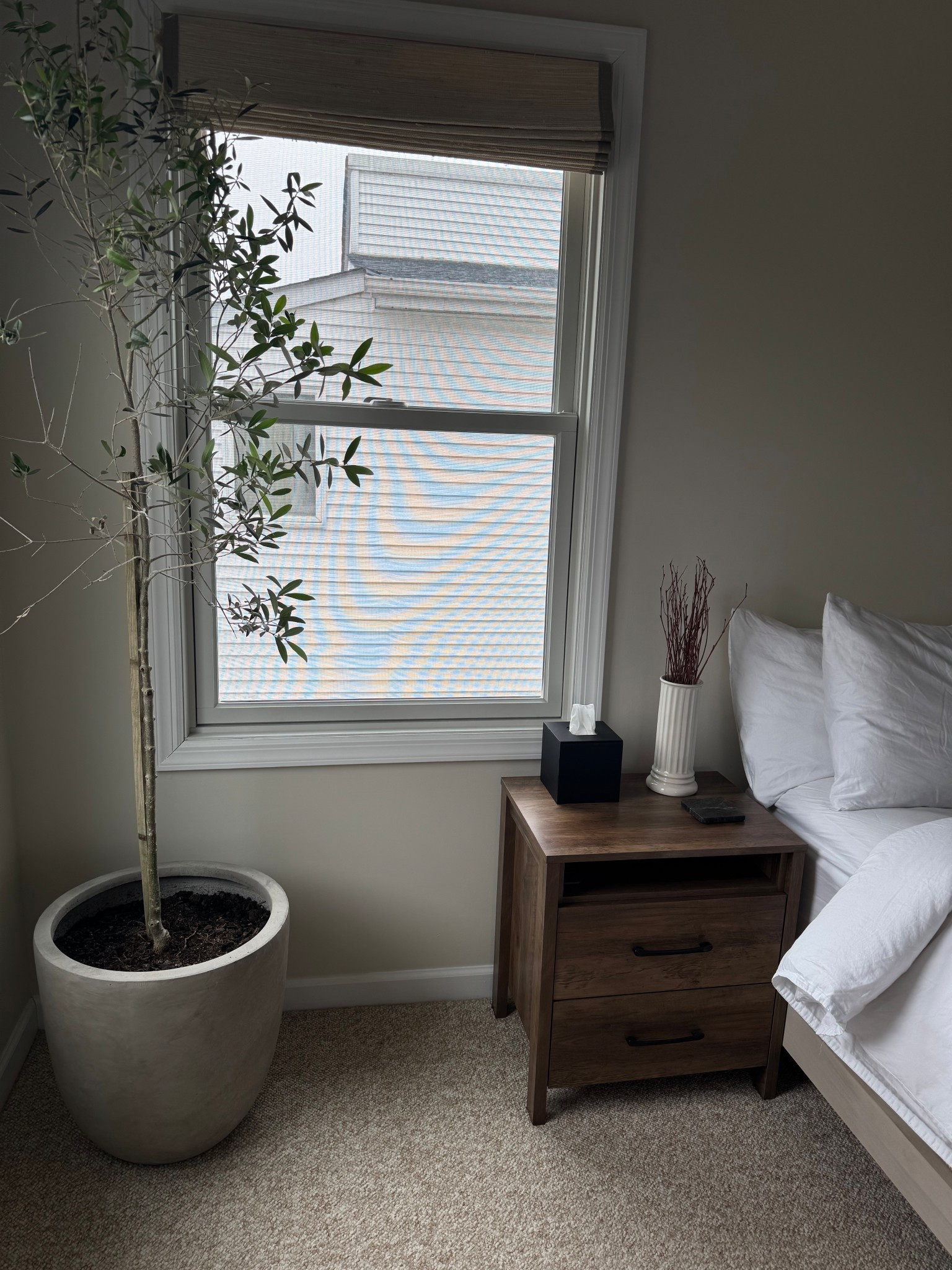 Night stand / walnut night stand / potter / olive tree / cement potter / end table 

#LTKStyleTip #LTKHome #LTKSeasonal