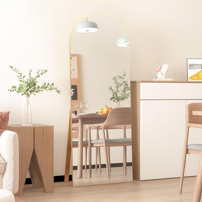 Poseerkey Arched Mirror Full Length 65"x22", with Stand Large Floor Mirror, Full Body Mirror Stan... | Amazon (US)