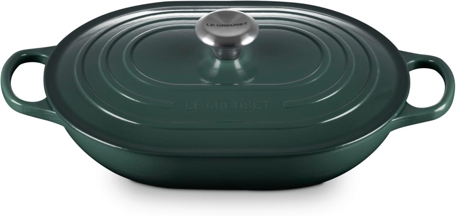 Le Creuset Enameled Cast Iron Signature Oval Casserole with Lid, 3.75 qt., Artichaut | Amazon (US)