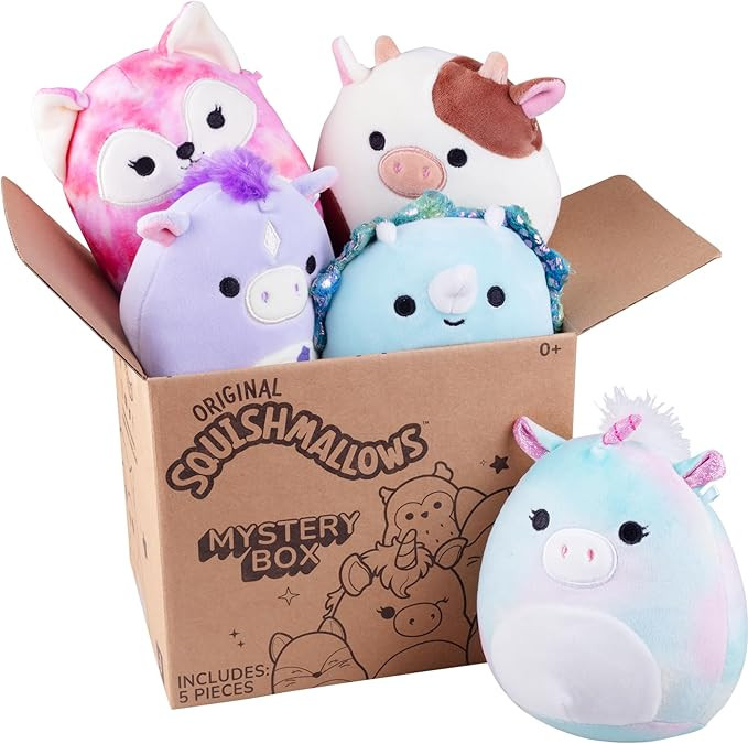 SQUISHMALLOW 5" Plush Mystery Box 5 Pack - Various Styles - Officially Licensed Kellytoy Plush - ... | Amazon (US)
