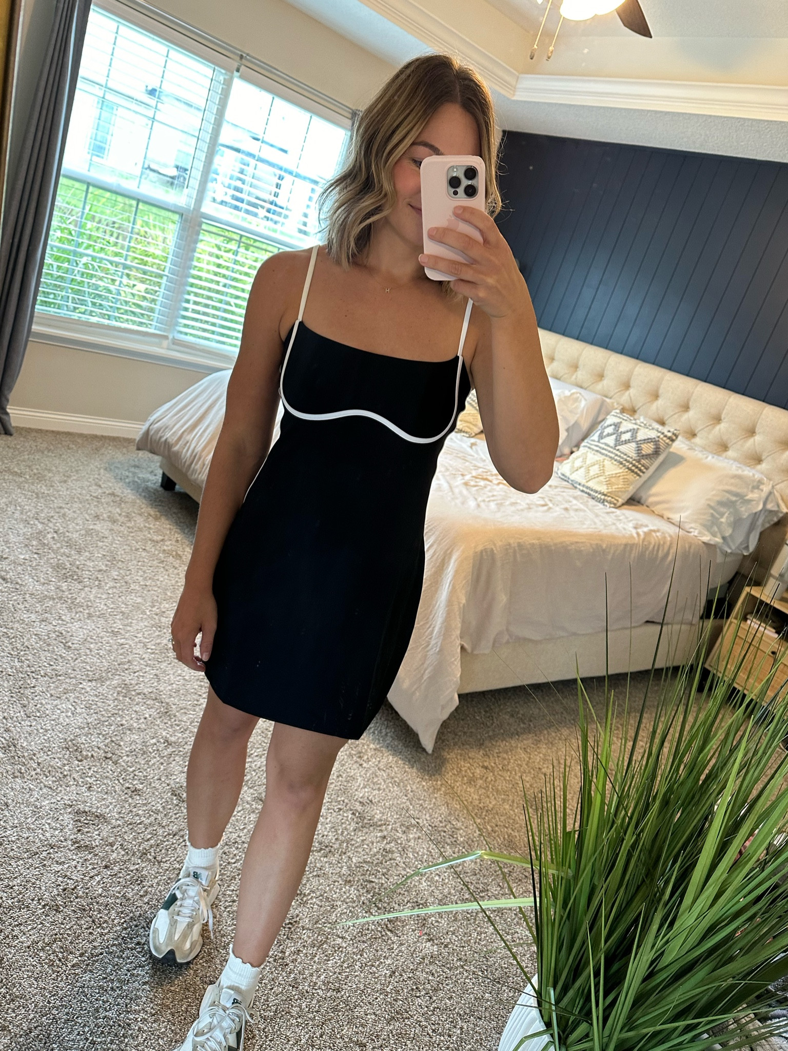 ワンピース [Alo Yoga] Airbrush Streamlined Dress Airbrush Streamlined Dress - Navy/Ivory | Alo Yoga