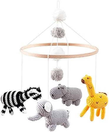 Joliecraft Woodland Animals Baby Crib Mobile, Handmade Jungle Ceiling Nursery Mobile Decor for Baby  | Amazon (US)