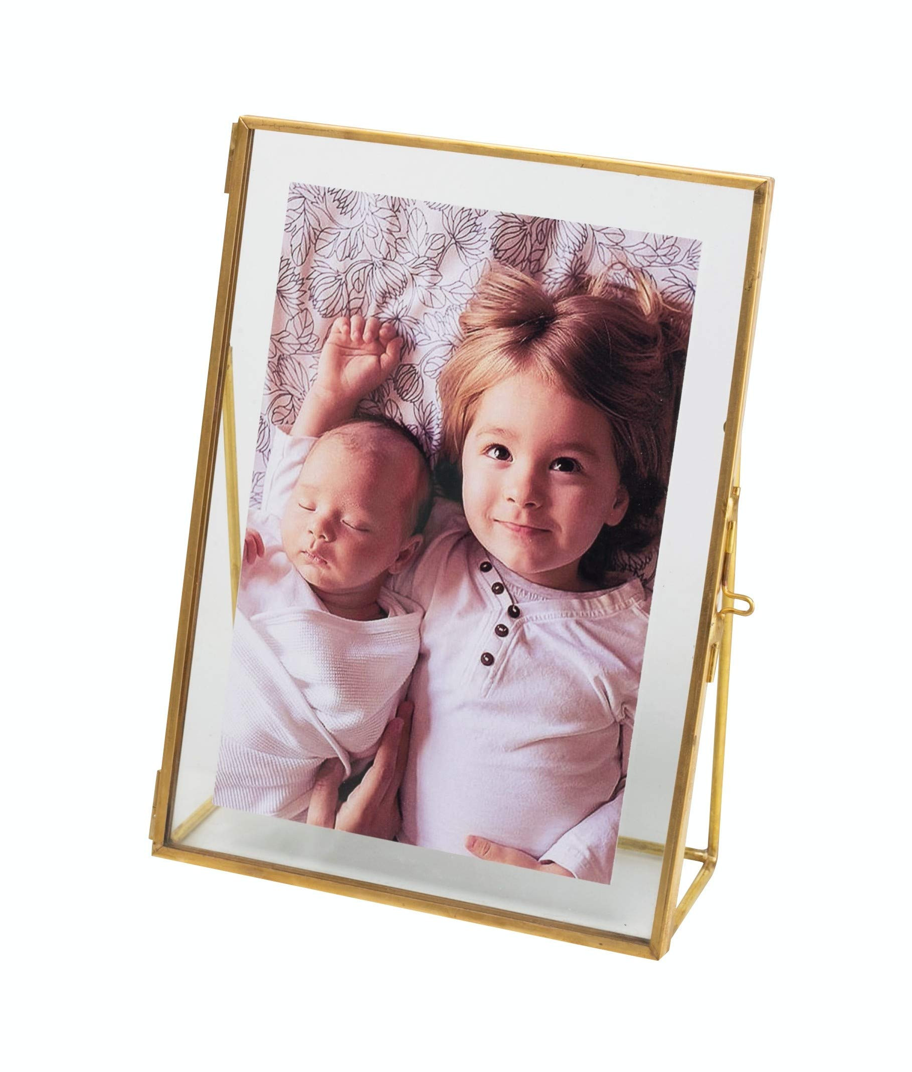 5x7 Gold Photo Frame Vintage Style Antique Gold Standing Picture Frames with Pressed Glass, Brass... | Amazon (US)
