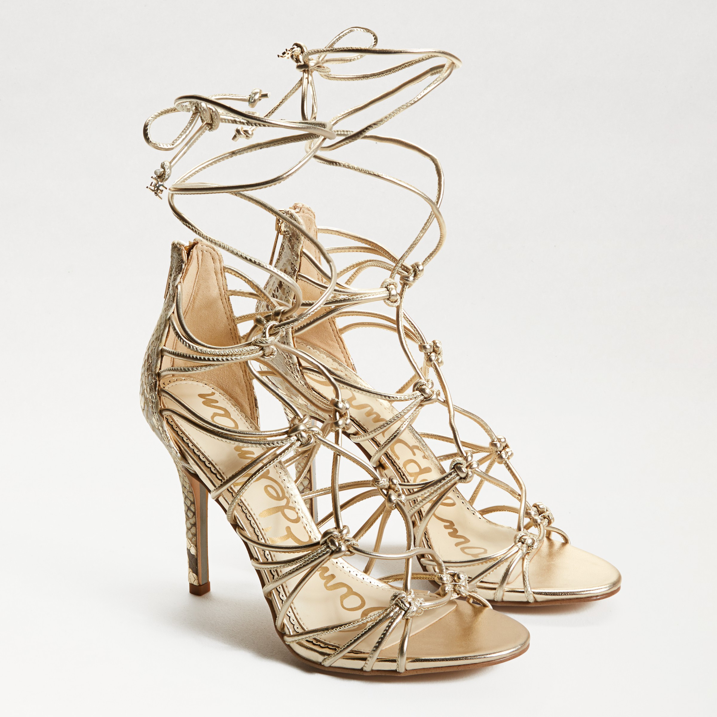 Sam Edelman Adella Strappy Heel Sandal Molten Gold | Sam Edelman