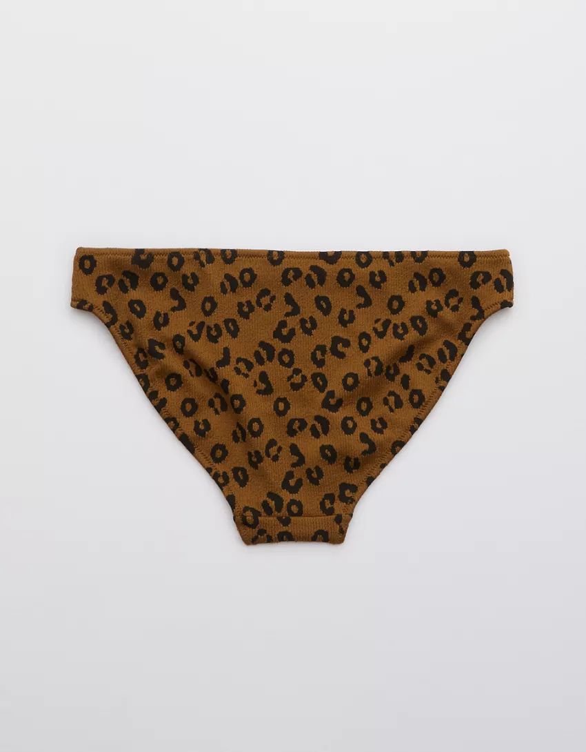 Aerie Leopard Textured Bikini Bottom | American Eagle Outfitters (US & CA)