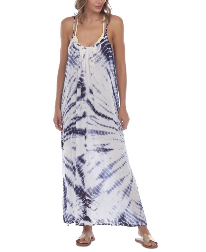 Raviya Tie-Dye Sleeveless Maxi Swim Cover-Up & Reviews - Swimsuits & Cover-Ups - Women - Macy's | Macys (US)
