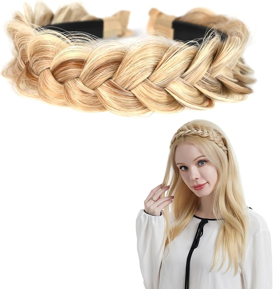 Wide Braided Headband Hoop Fashion Hair Accessories Elastic Non-slip Band for Women and Girl (A10... | Amazon (US)