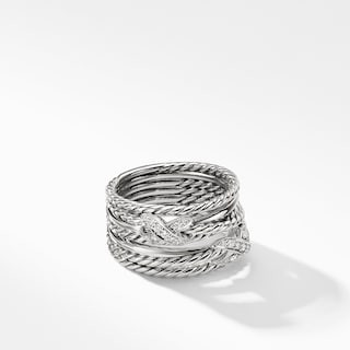 Double X Crossover Ring with Diamonds | David Yurman