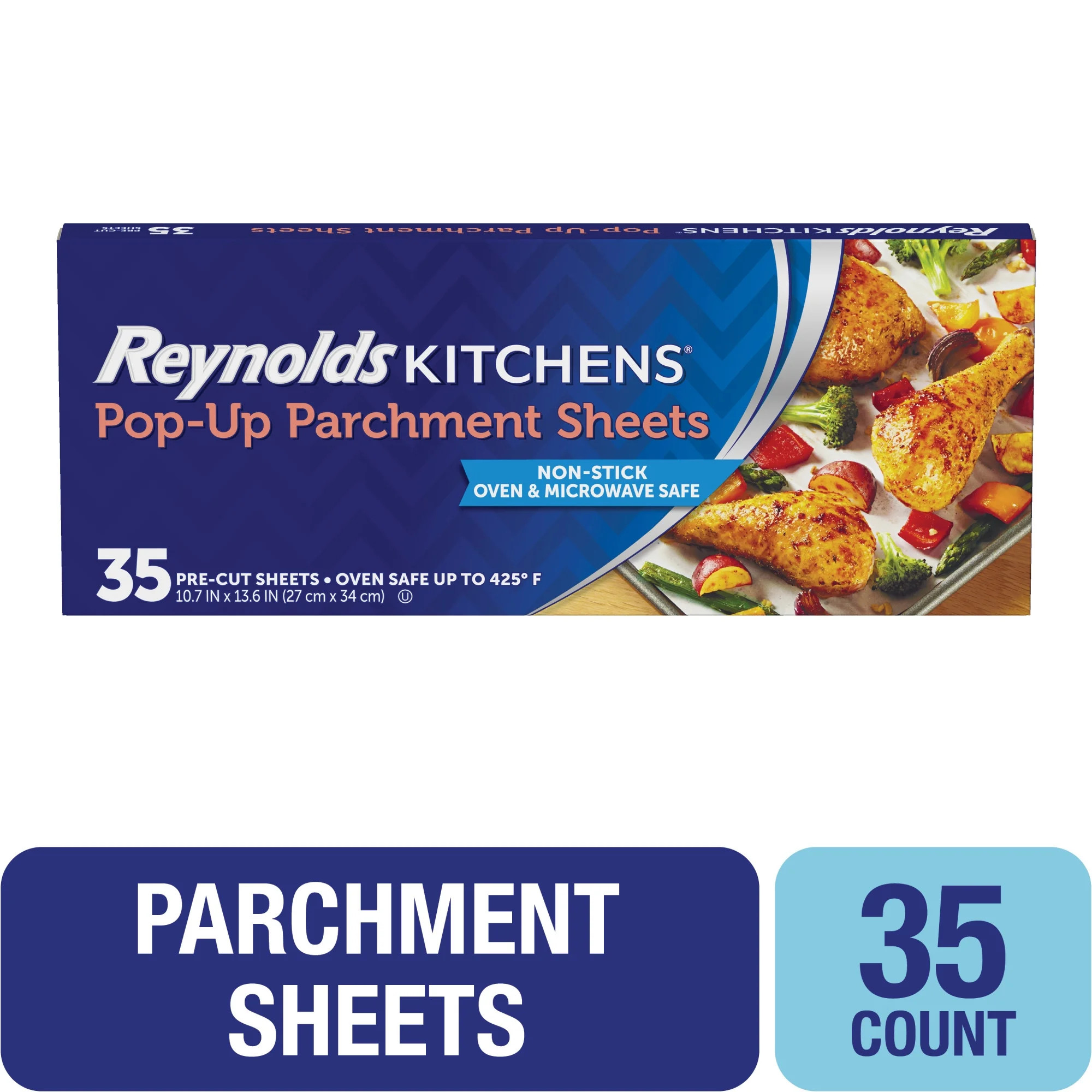 Reynolds Kitchens Pop-Up Parchment Paper Sheets, 10.75 in x 13.75 in, 35 Sheets | Walmart (US)