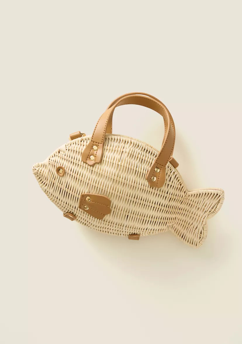 Sewing Down South x Crown & Ivy\u2122 Rattan Fish Crossbody with Handle | Belk