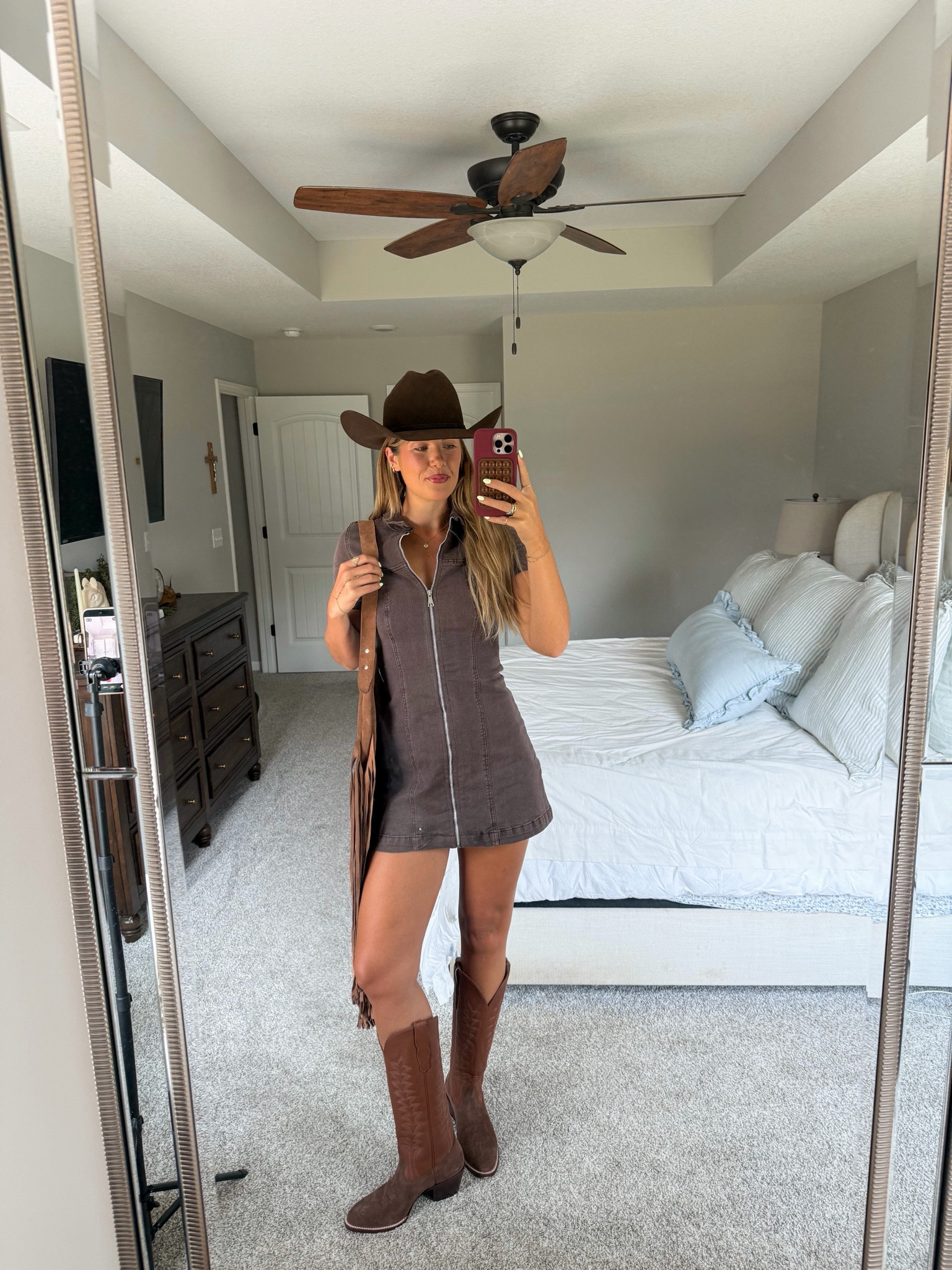 hat is from rods (can’t link so linking similar!) size 4 dress, size down half size in boots 

country concert outfit, rodeo outfit

#LTKgrwm #LTKootd #LTKSeasonal