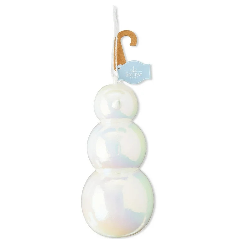Iridescent White Snowman Christmas Ornament, 6", by Holiday Time | Walmart (US)