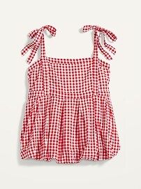 Sleeveless Tie-Shoulder Gingham Babydoll Top for Women | Old Navy (US)