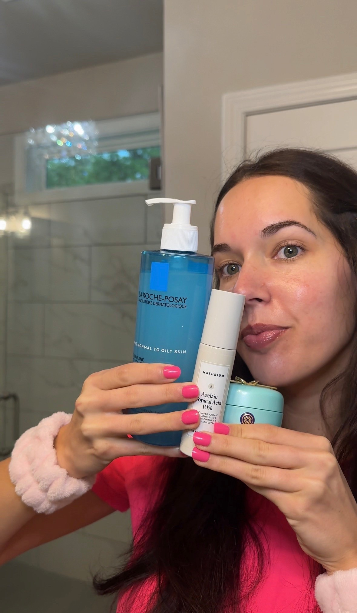 Easy 3 step morning skincare routine for acne prone, oily skin 💗 #skincare