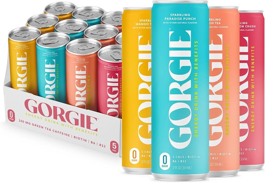 GORGIE Bestsellers Variety, Sugar-Free Natural Energy Drink Sparkling, Healthy Energy Drinks - Gr... | Amazon (US)