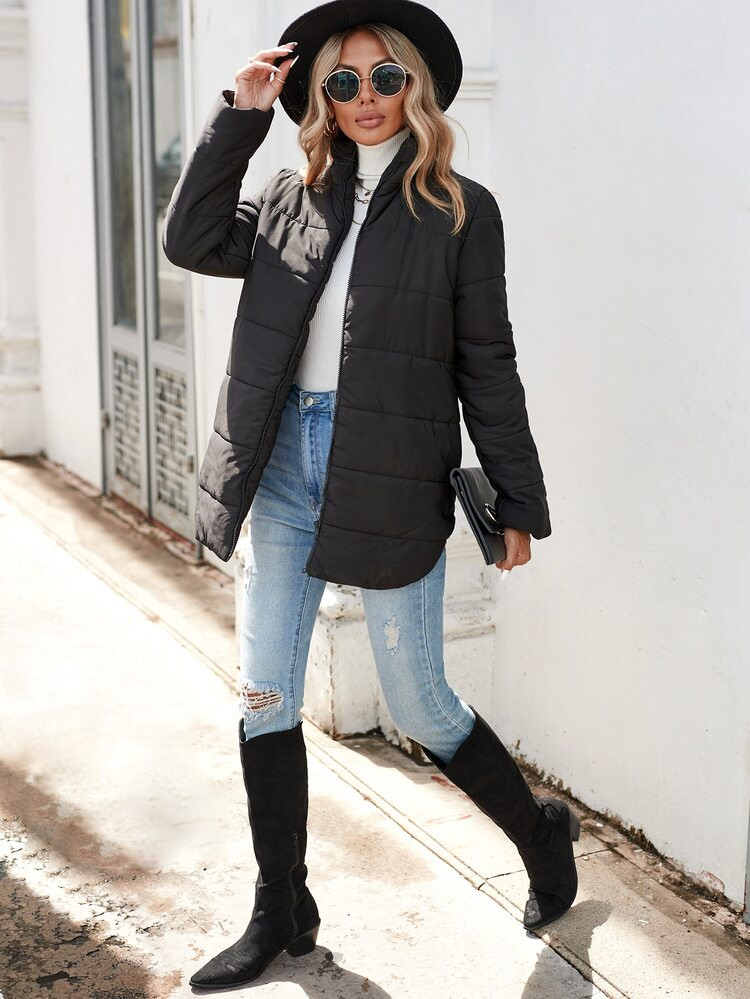 Zip Up Puffer Coat | SHEIN