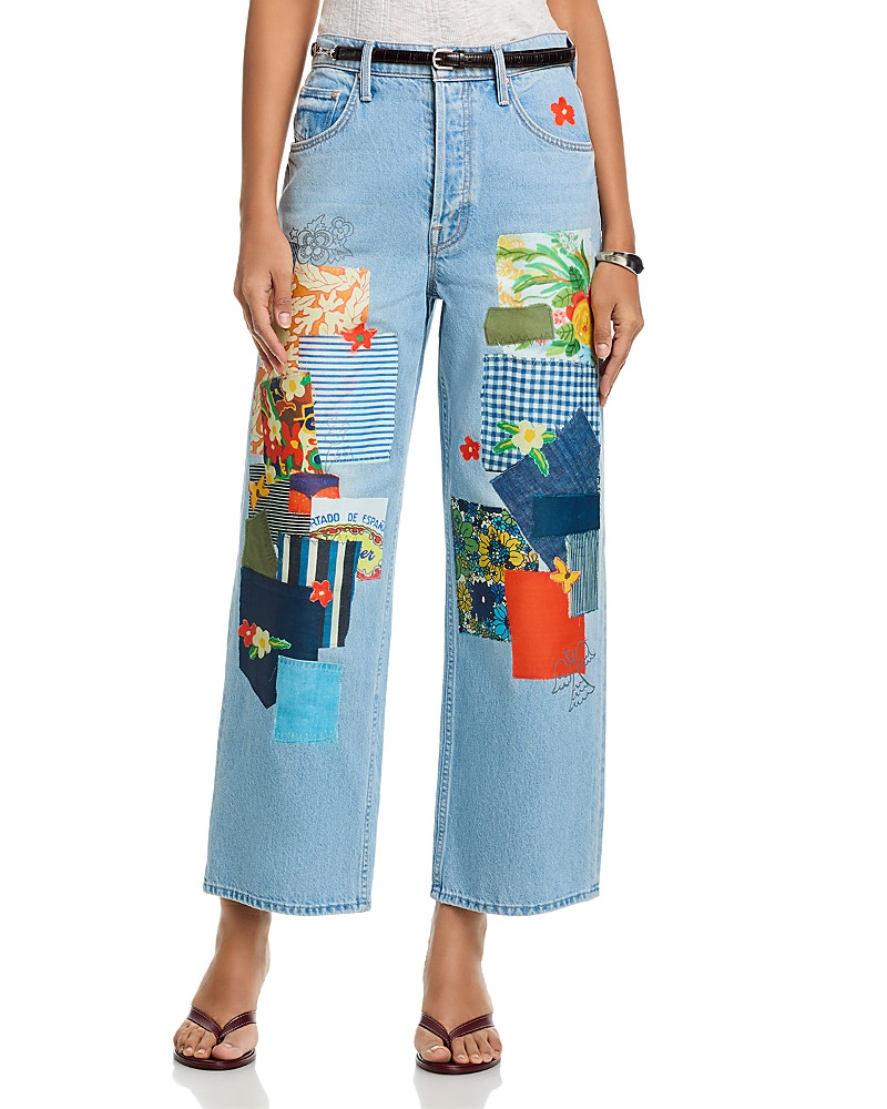 Mother High Rise Spinner Flood Wide Leg Jeans in Mumble Jumble | Bloomingdale's (US)