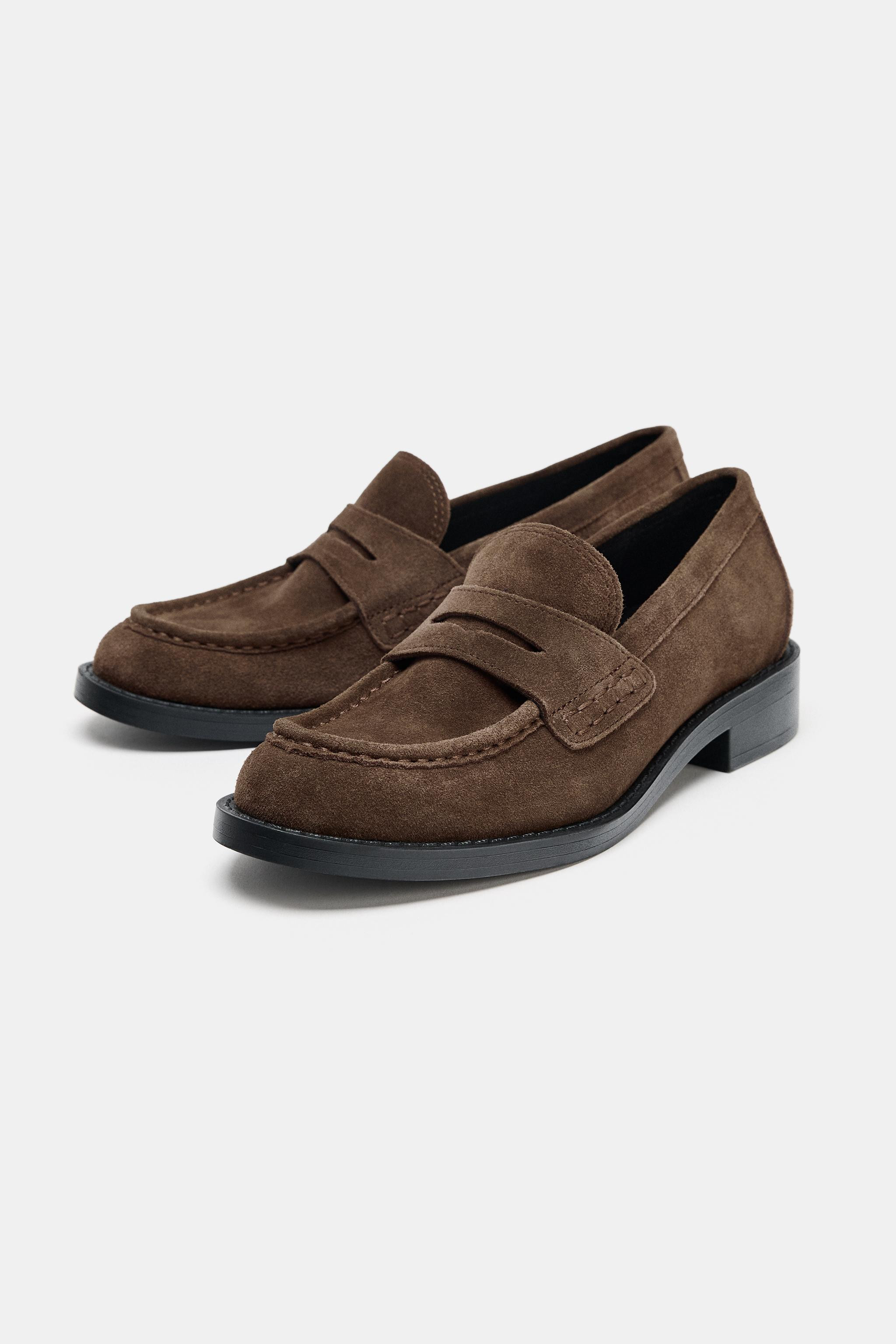 SPLIT LEATHER LOAFERS | Zara US