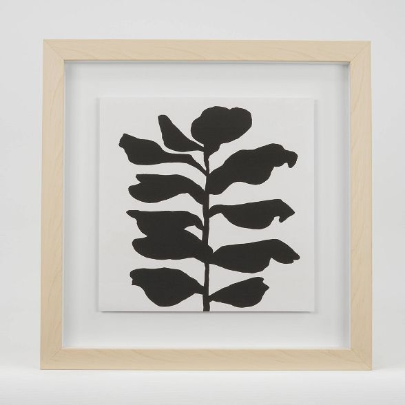 (Set of 2) 12" x 12" Leafy Stalk & Growing Light Wood Shadow Box Framed Under Glass with Floating... | Target