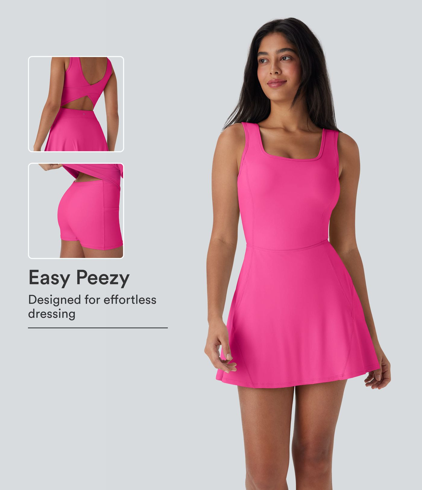 Women\u2019s SoftlyZero\u2122 Airy U Neck 2-in-1 Pocket Mini Cool Touch Dance Active Dress-Easy P... | HALARA