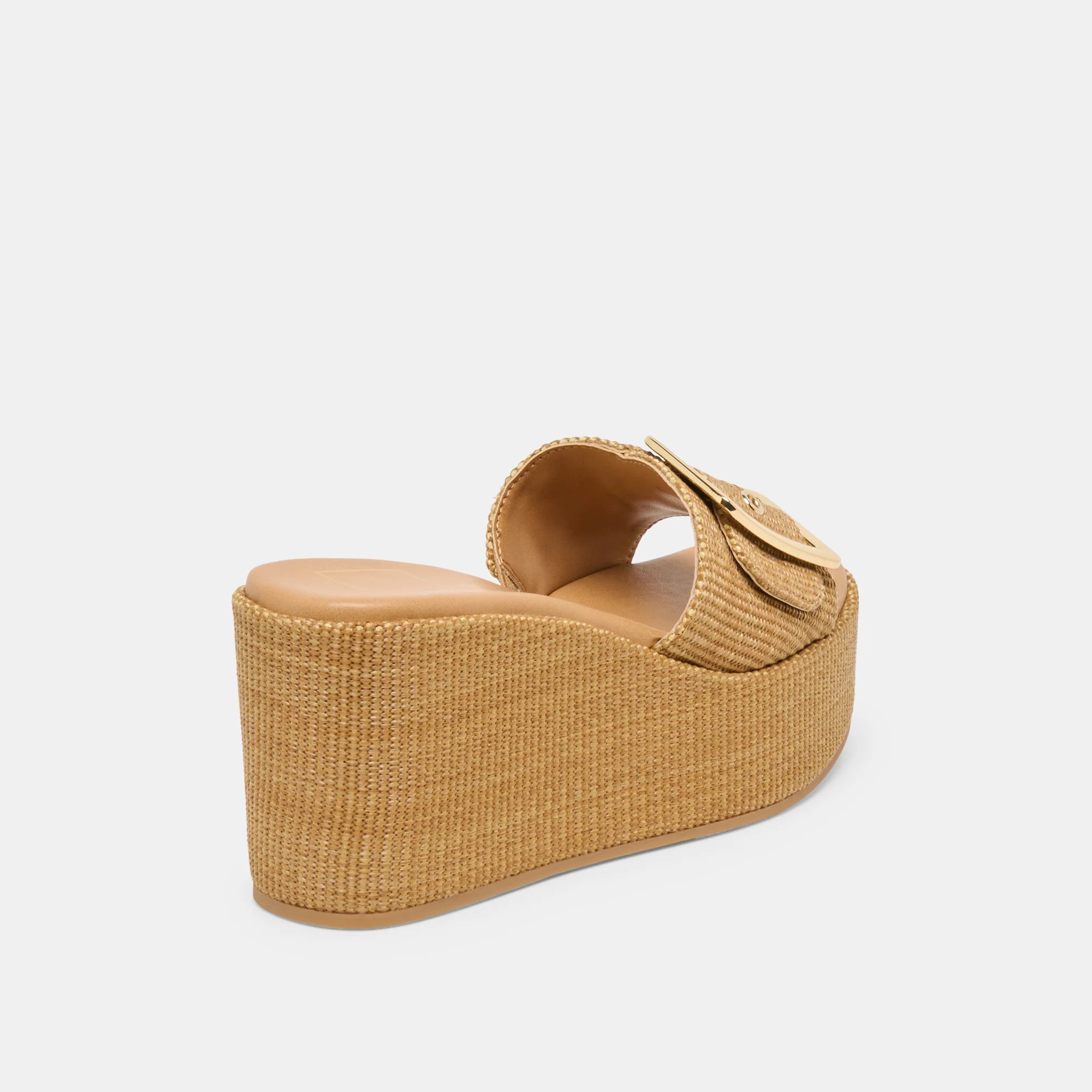 Jilian Wedges Mocha Raffia | DolceVita.com