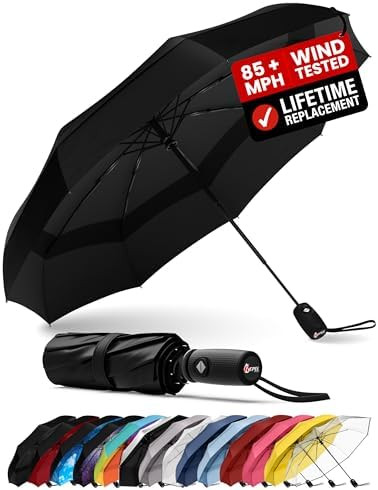 REPEL Windproof Travel Umbrella - Compact & Withstands Winds up to 85MPH , Strongest Premium Auto... | Amazon (US)