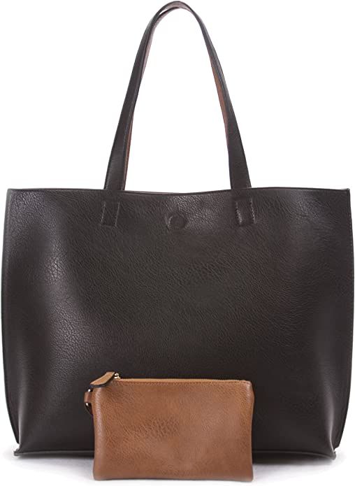 Overbrooke Reversible Tote Bag - Vegan Leather Womens Shoulder Tote with Wristlet | Amazon (US)