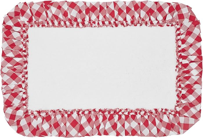 VHC Brands Annie Buffalo Check Bath Mat Farmhouse Ruffled Country Checkered Gingham Bathroom Deco... | Amazon (US)