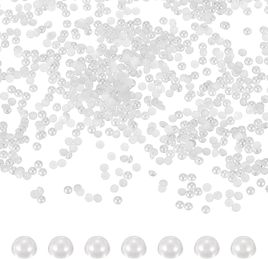 PATIKIL 8000 Pcs White Half Round Pearls Beads, 2mm ABS Flatback Rhinestones Pearls for Crafting ... | Amazon (US)