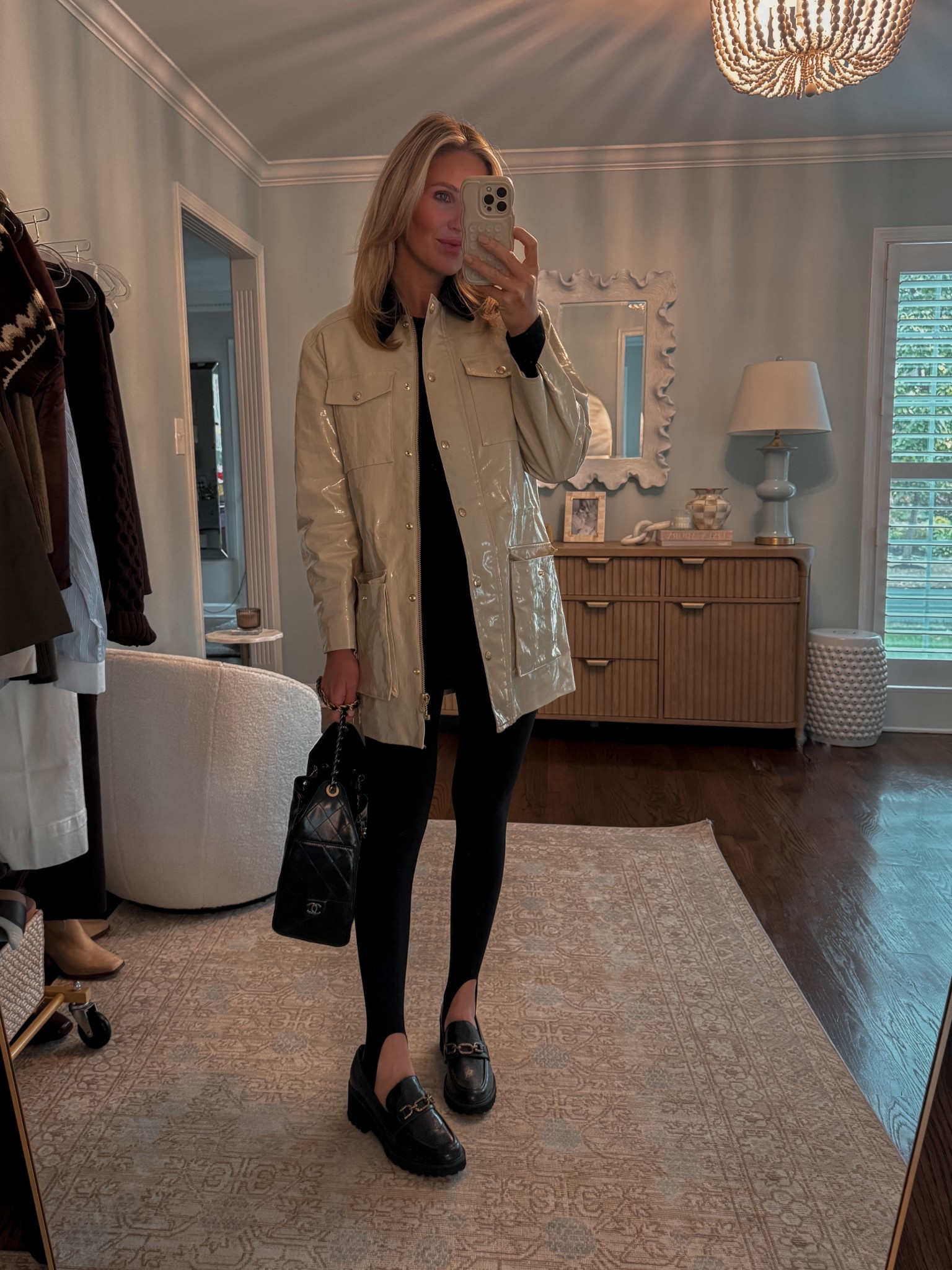 Rainy day outfit, leggings, sweater, loafer, rain coat, barn jacket, autumn outfit 

#LTKStyleTip #LTKShoeCrush #LTKSeasonal