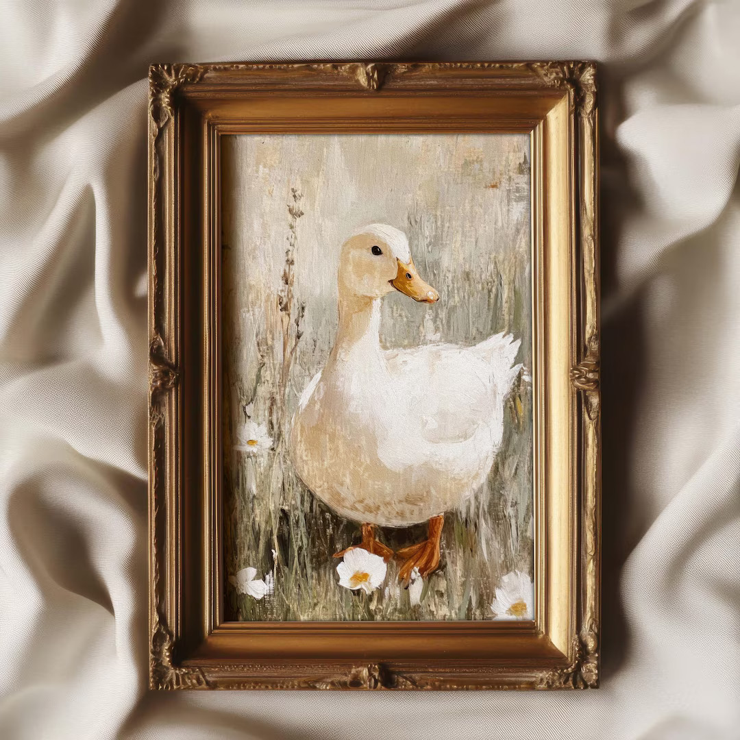 Muted Duck in Spring Print Soft Color Vintage Style Wall Art | Cozy Cottage Spring Decor | PRINTA... | Etsy (US)