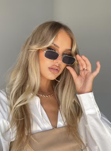 Nirvana Sunglasses Gold | Princess Polly US