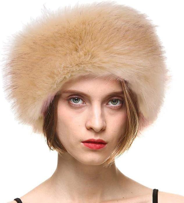 FHQHTH Faux Fur Headband for Women Warm Winter Earmuff Gift for Her Ski Outdoor Ear Warmer Hair W... | Amazon (US)