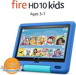 Amazon Fire HD 10 Kids tablet, 10.1", 1080p Full HD, ages 3–7, 32 GB, Sky Blue | Amazon (US)