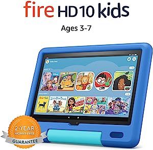 Amazon Fire HD 10 Kids tablet, 10.1", 1080p Full HD, ages 3–7, 32 GB, Sky Blue, (Latest Release... | Amazon (US)