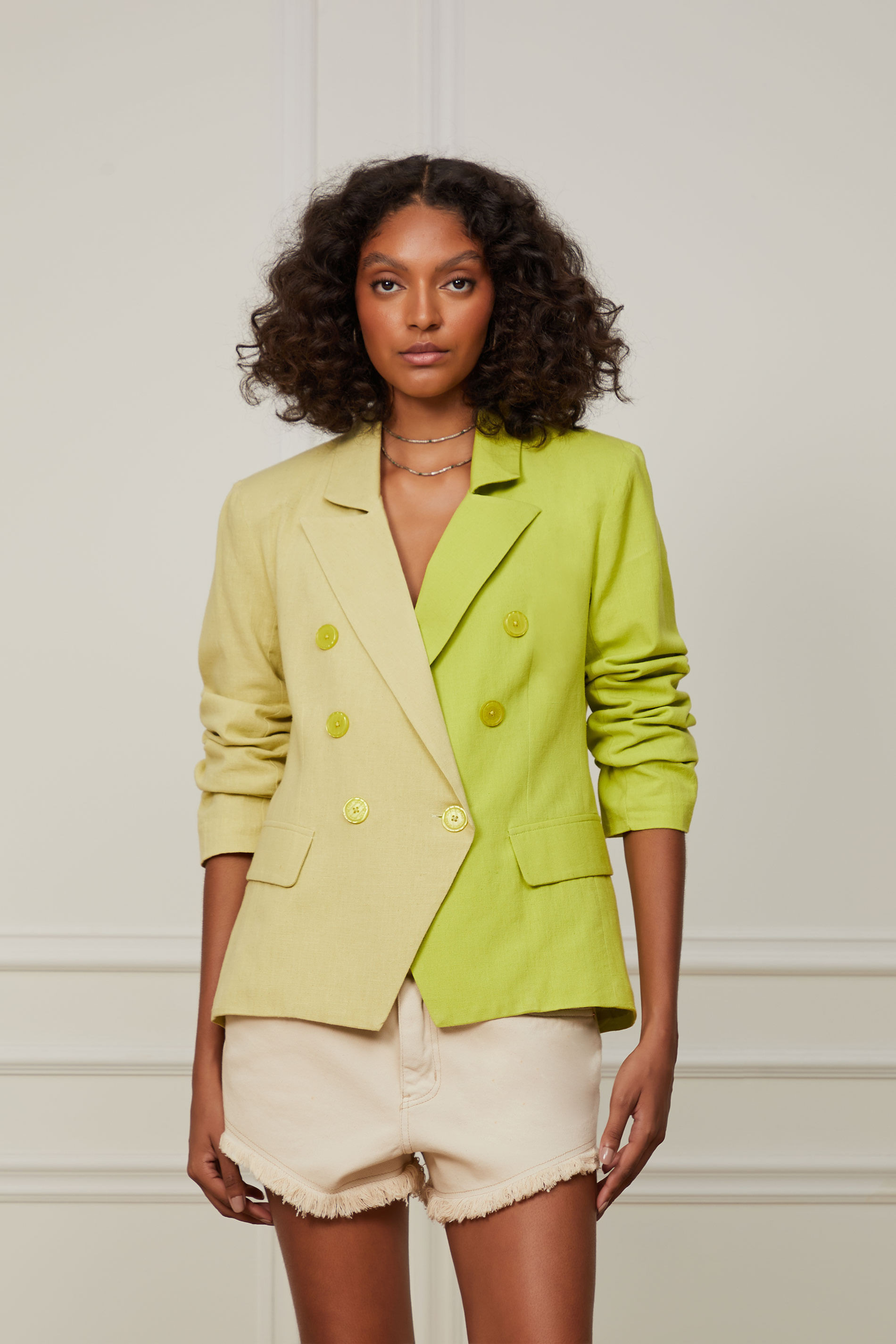 Blazer Like Linen Recorte Bicolor | OffPremium (BR)