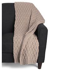 Wave Check Cable Knit Throw | Marshalls